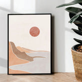 Sun Behind Hills abstract Art - wall art